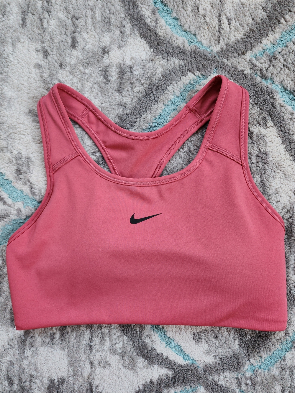 NWT Nike Pink Racerback Sports Bra with Black Swoosh - Small